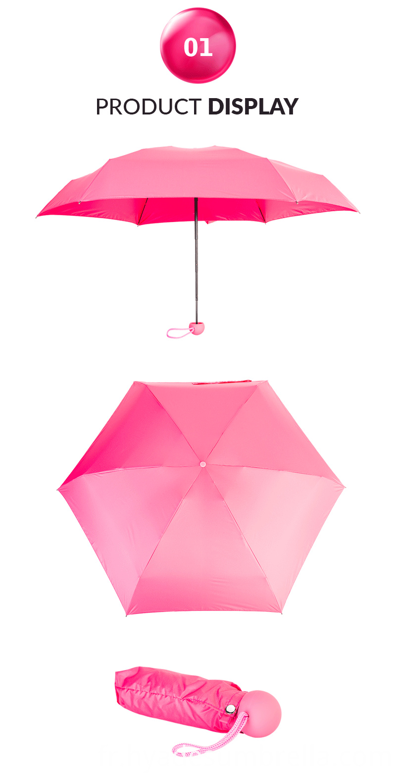Pocket 5 parapluie pliant couleur unie Pocket 5 Folding Umbrella Solid Color